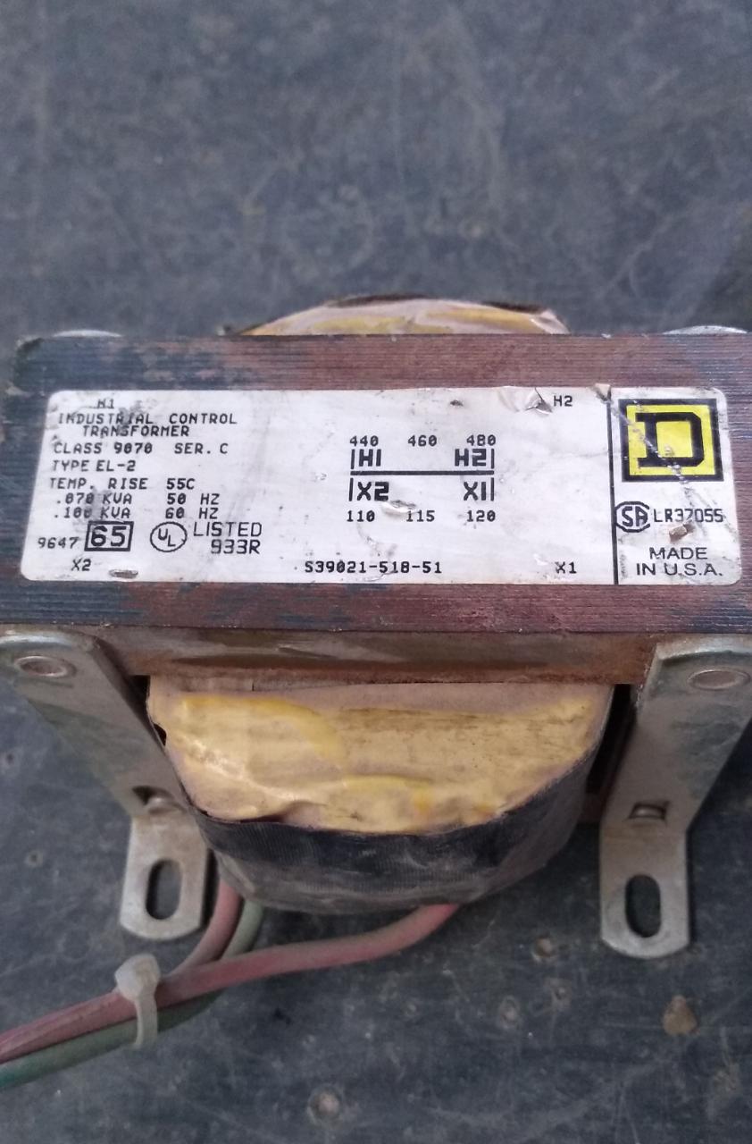 Transformador/ bobina 0.100 kVA CAT 9070 EL-2 marca Square D