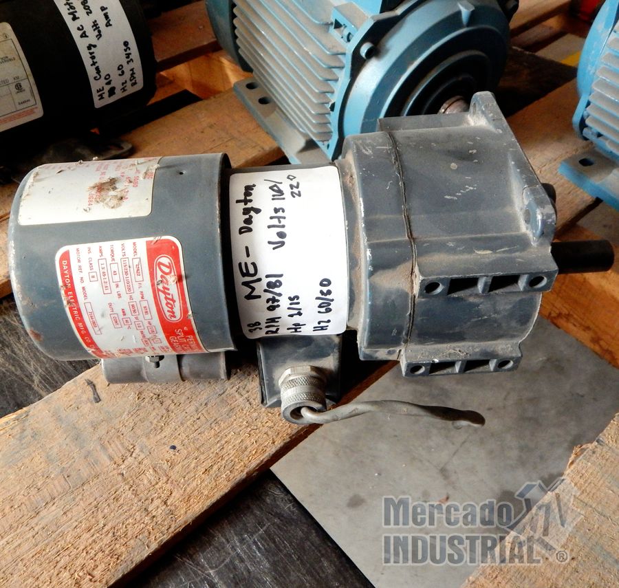 Motor eléctrico 1/15 HP 8 polos 97/81 RPM marca Dayton