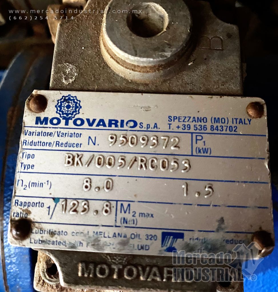 Motovariador .15 HP 9509372 marca Motovario