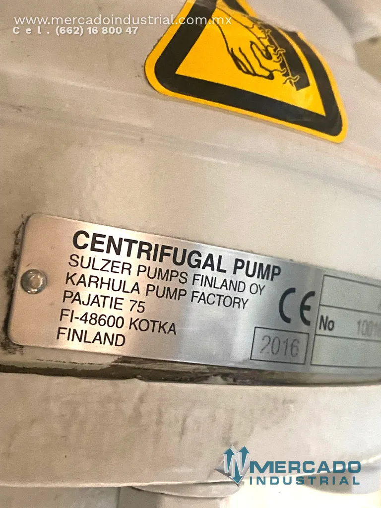 Bomba centrífuga 3490 RPM modelo A11-50 marca Sulzer