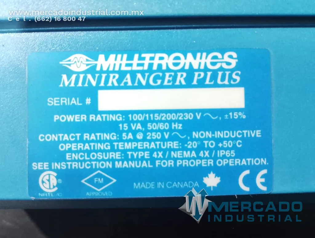 Miniranger plus tipo 4X IP65 modelo PL-515 marca Milltronics - Mercado ...