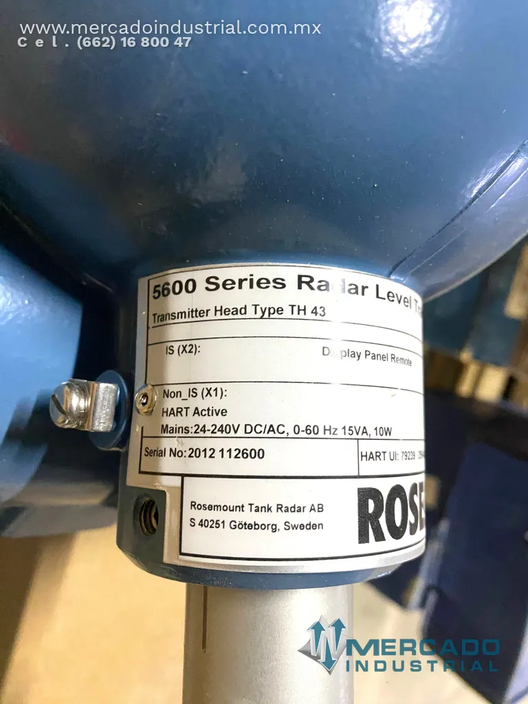 Transmisor de nivel por radar modelo TH43 marca Rosemount