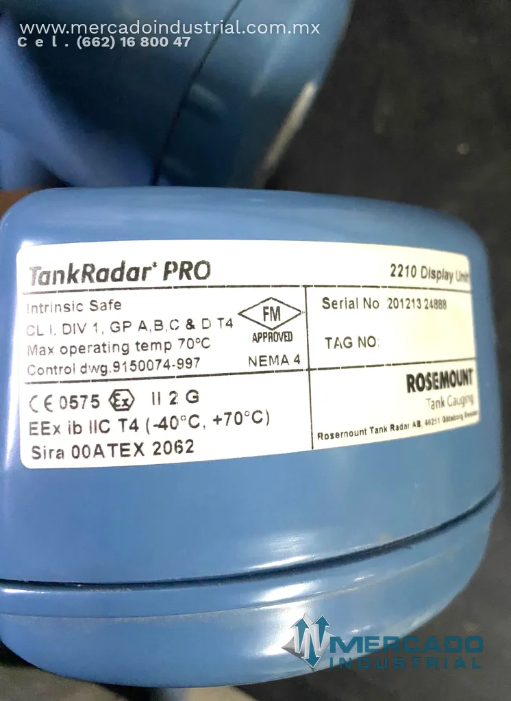 Transmisor de nivel por radar modelo TH43 marca Rosemount