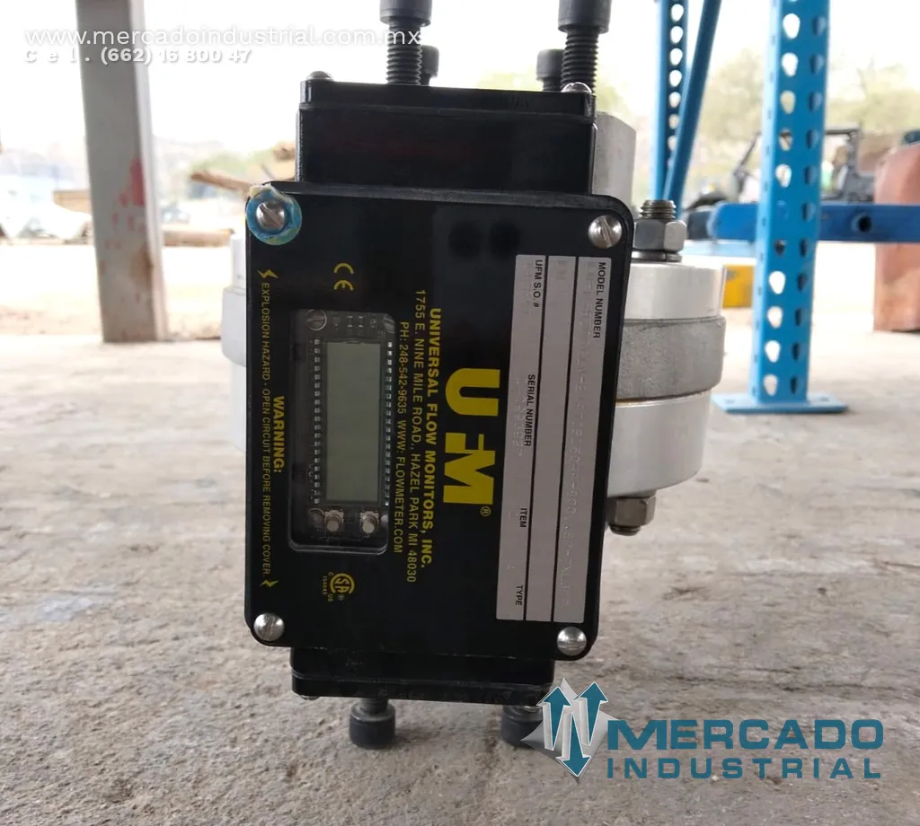 Válvula de 4" con transmisor de flujo marca UFM