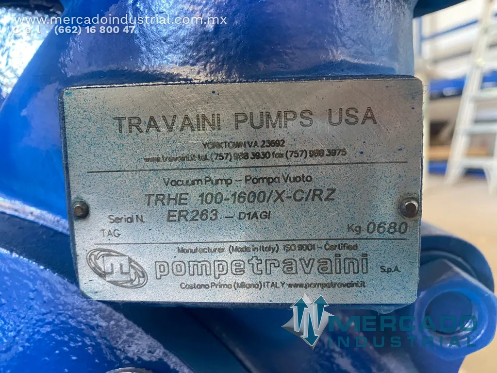 Bomba de vacío 4x4" modelo TRHE 100-1600/X-C/RZ marca Travaini