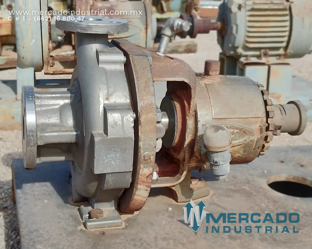 Bomba centrífuga 1x1 1/2" de acero inoxidable tipo 1-1/2x 1 6/10 marca DURCO