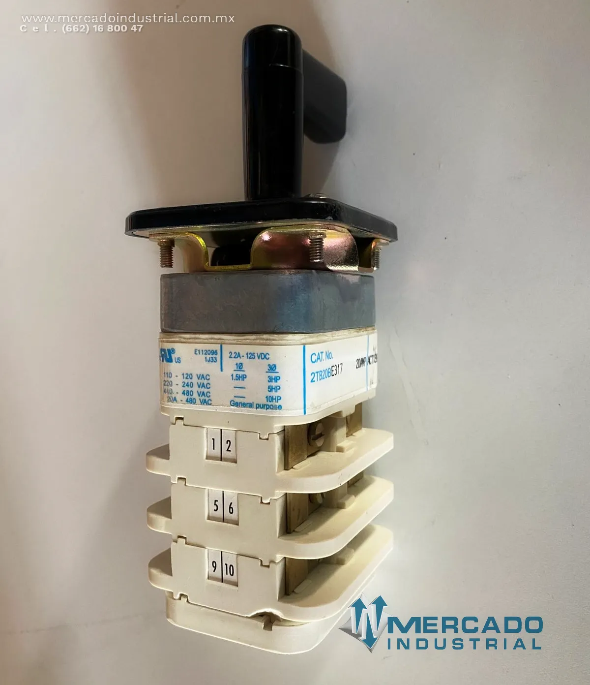 Control interruptor 20 A 480 V AC parte 2TB20BE317 marca Voltamp