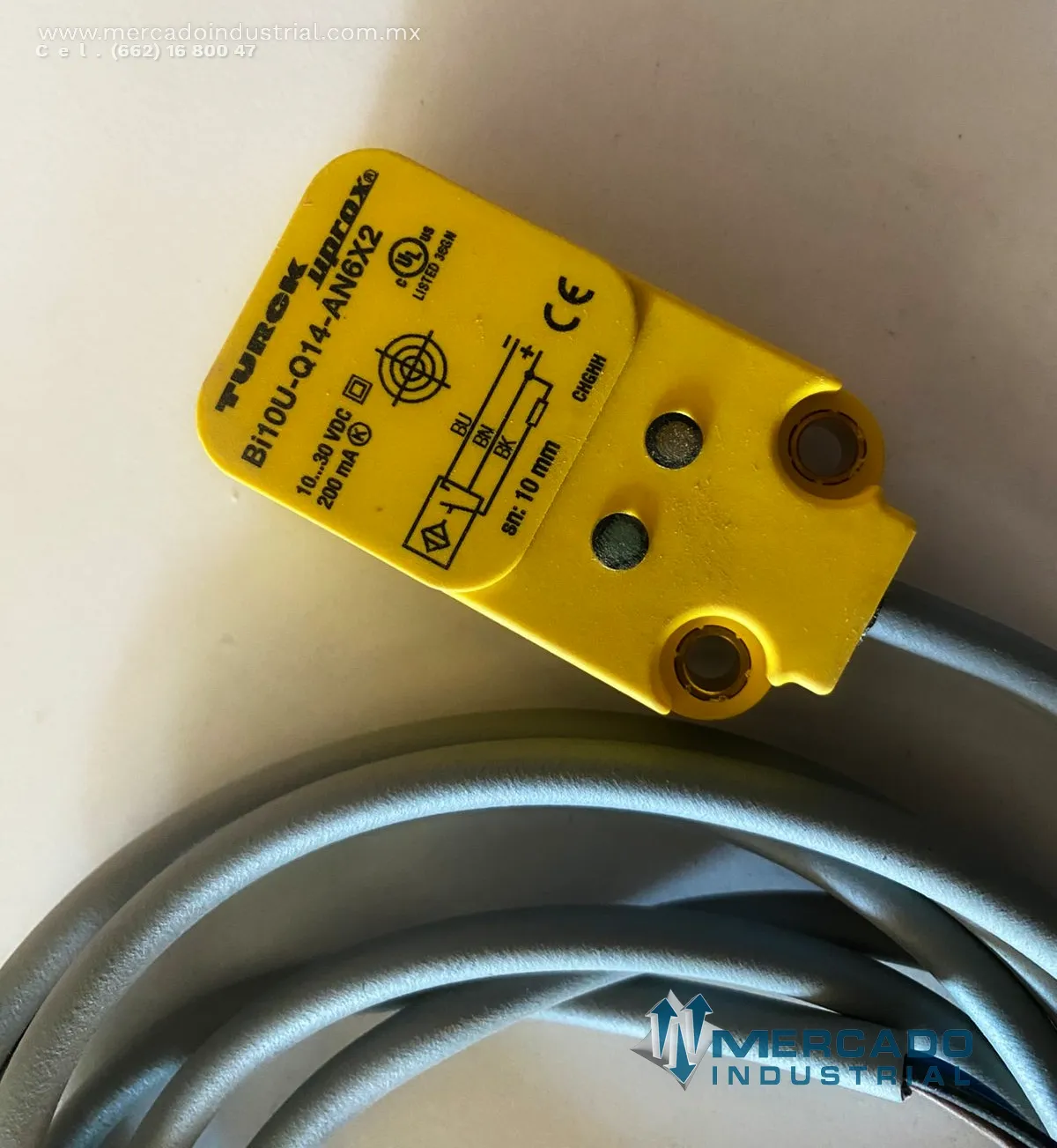 Interruptor de proximidad 30 V DC 200 mA parte Bi10U-Q14-AN6X2 marca Turck