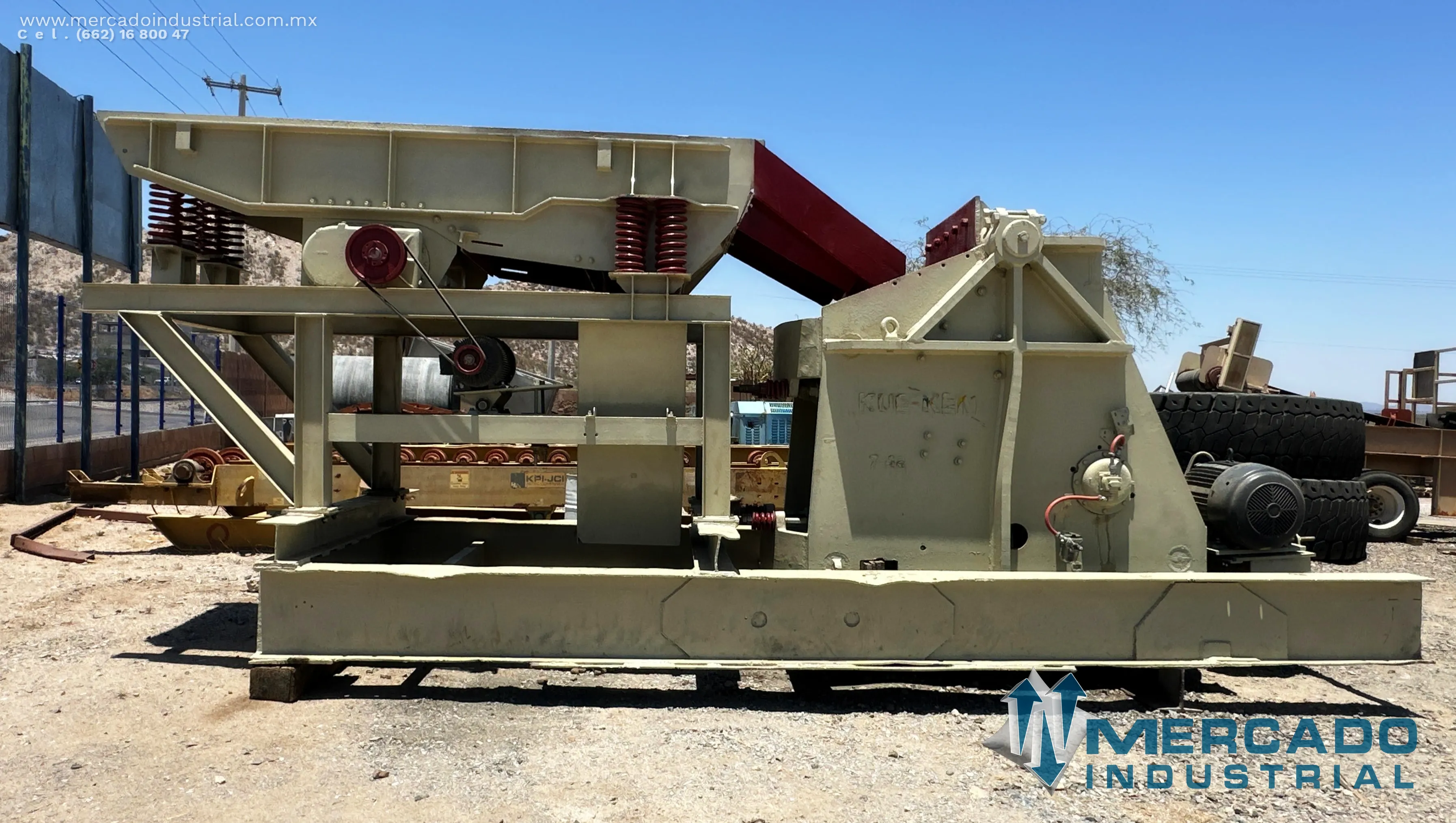Quebradora de quijada 27x42 equipado con alimentador vibratorio marca KUE-KEN CRUSHER