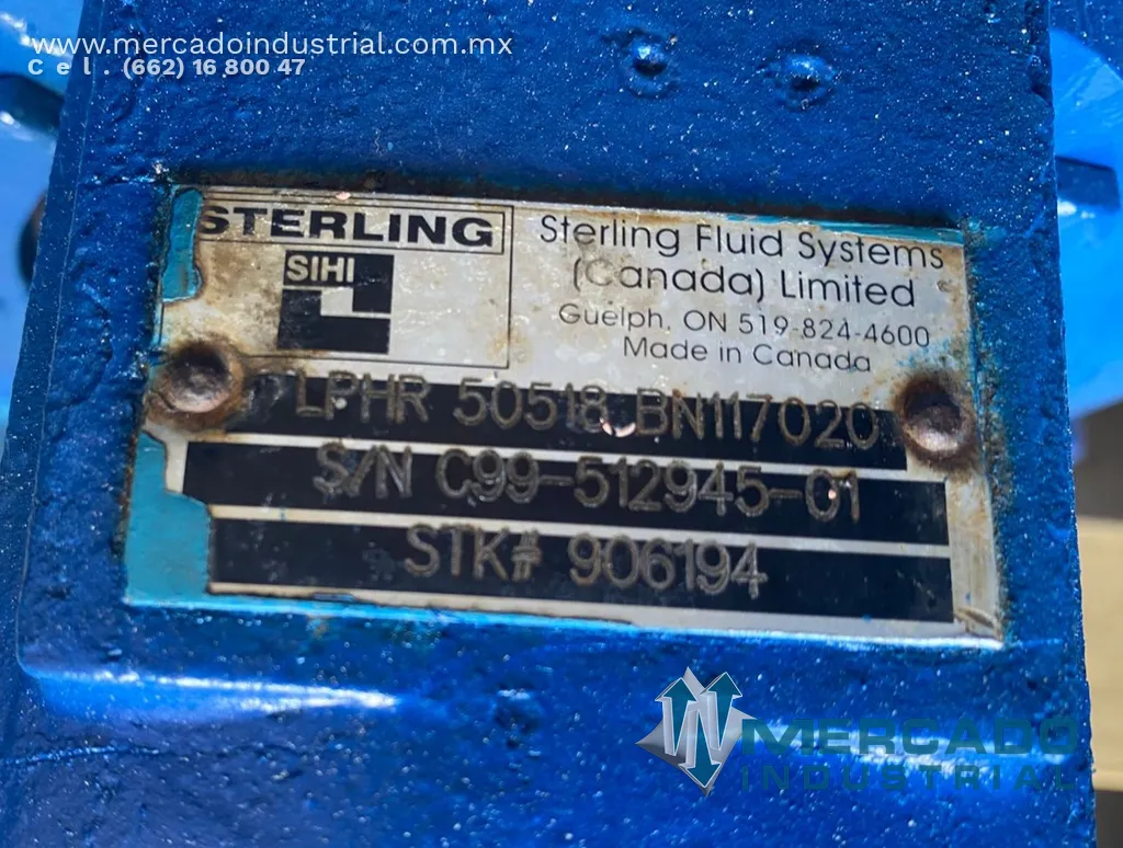 Bomba de vacío 2 1/2" modelo LPHR50518BN117020 marca STERLING
