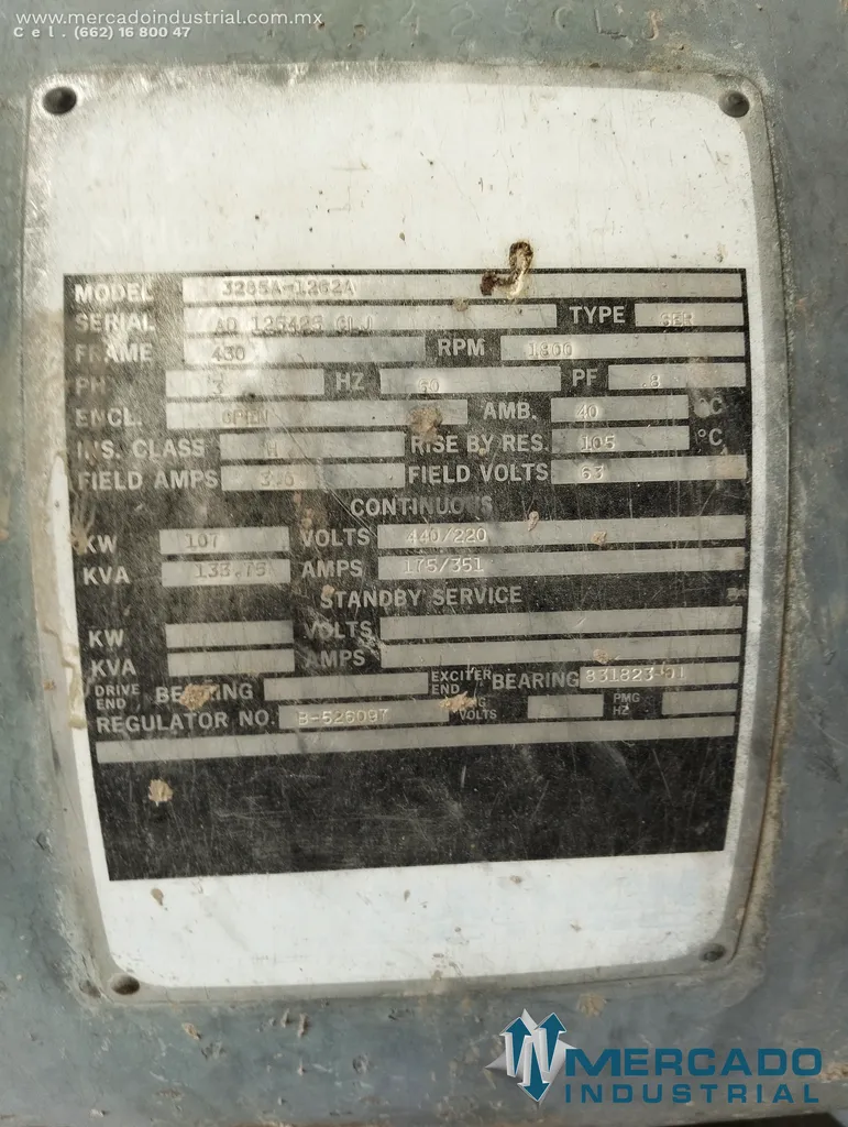 Generador de planta eléctrica de 134 KVA modelo SC6BT5.9-1 marca SELMEC