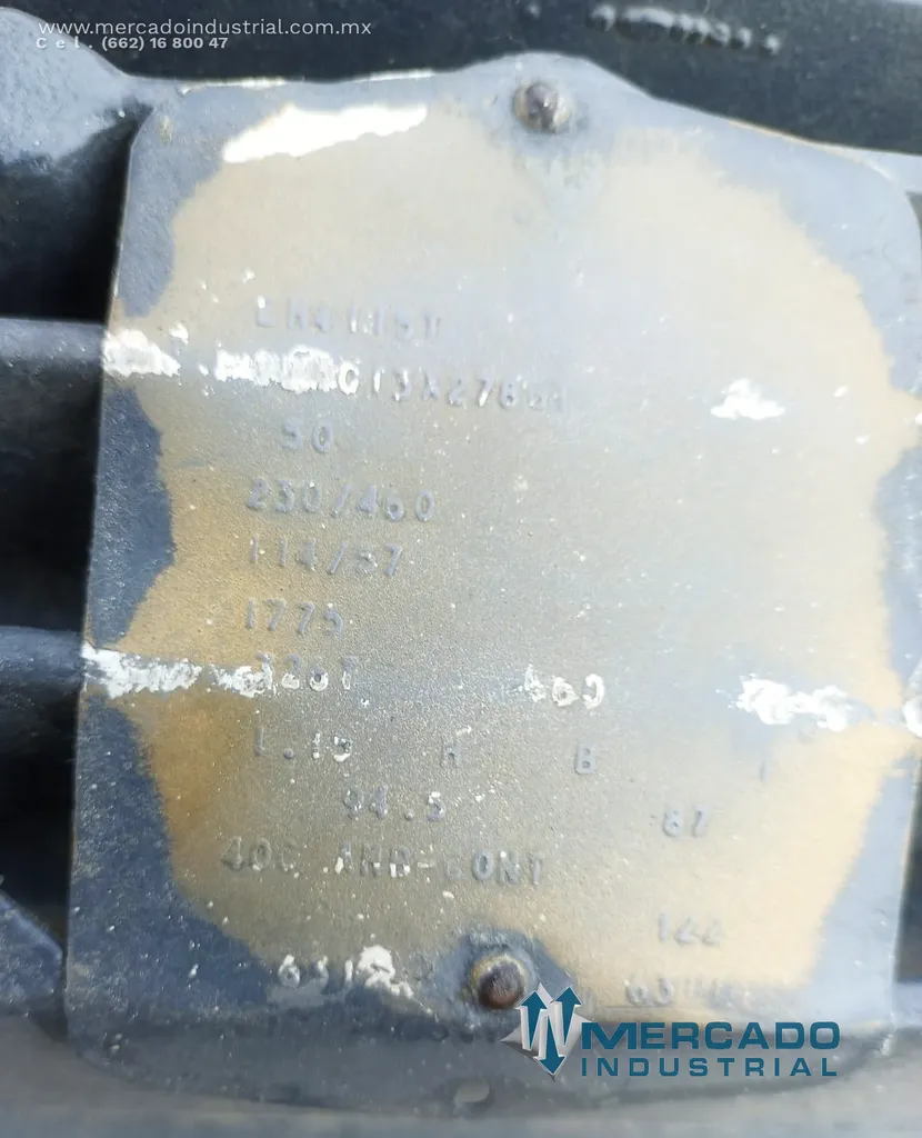 Motor eléctrico trifásico 50 HP 4 polos 1775 RPM marca Baldor