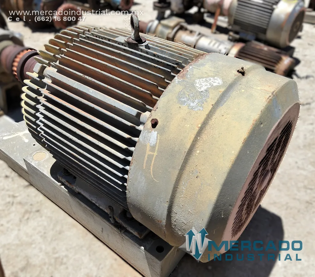 Motor eléctrico 100 HP 6 polos 1180 RPM marca RELIANCE