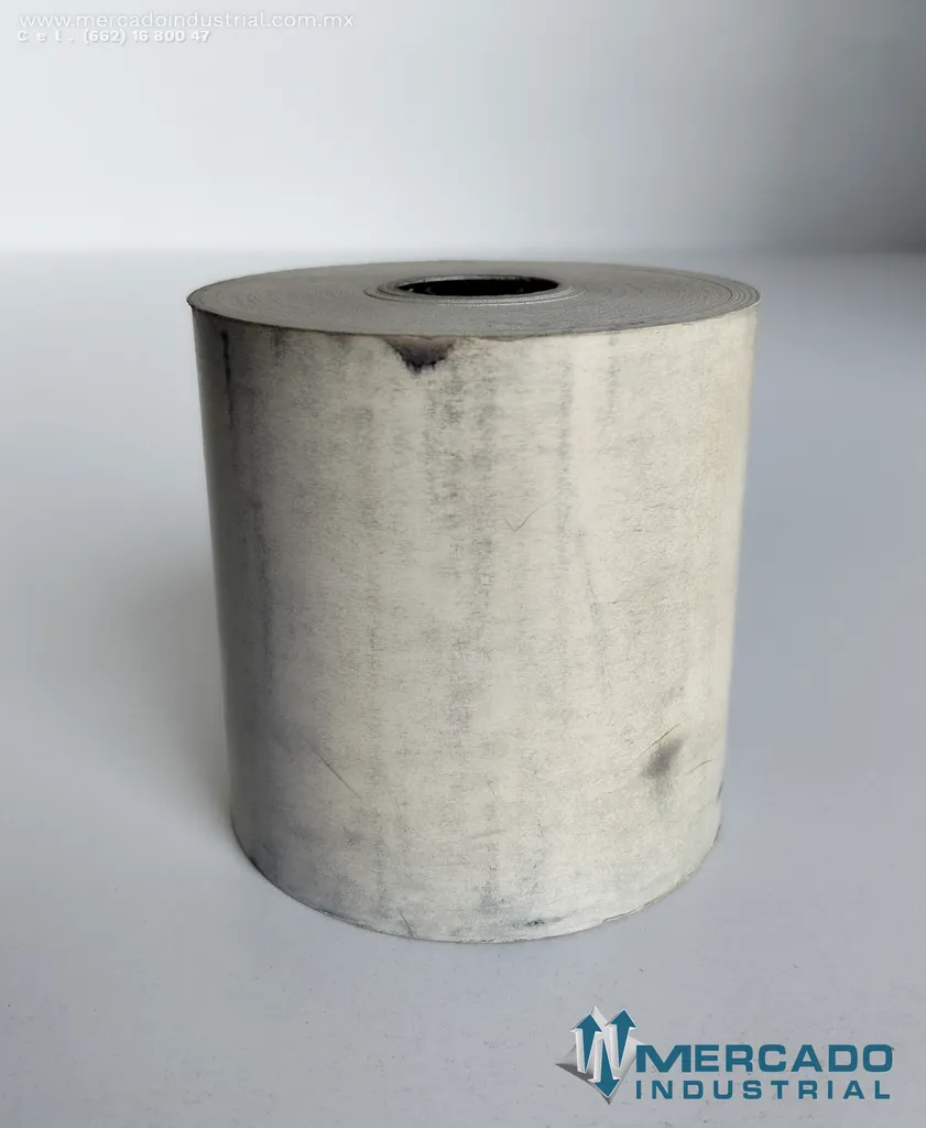Papel térmico 3 5/32" x 3 5/32" parte 80x80 marca PMC