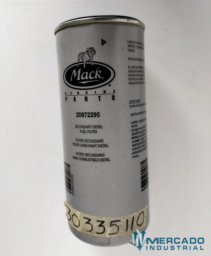 Filtro de combustible parte 20972295 marca Mackmanu