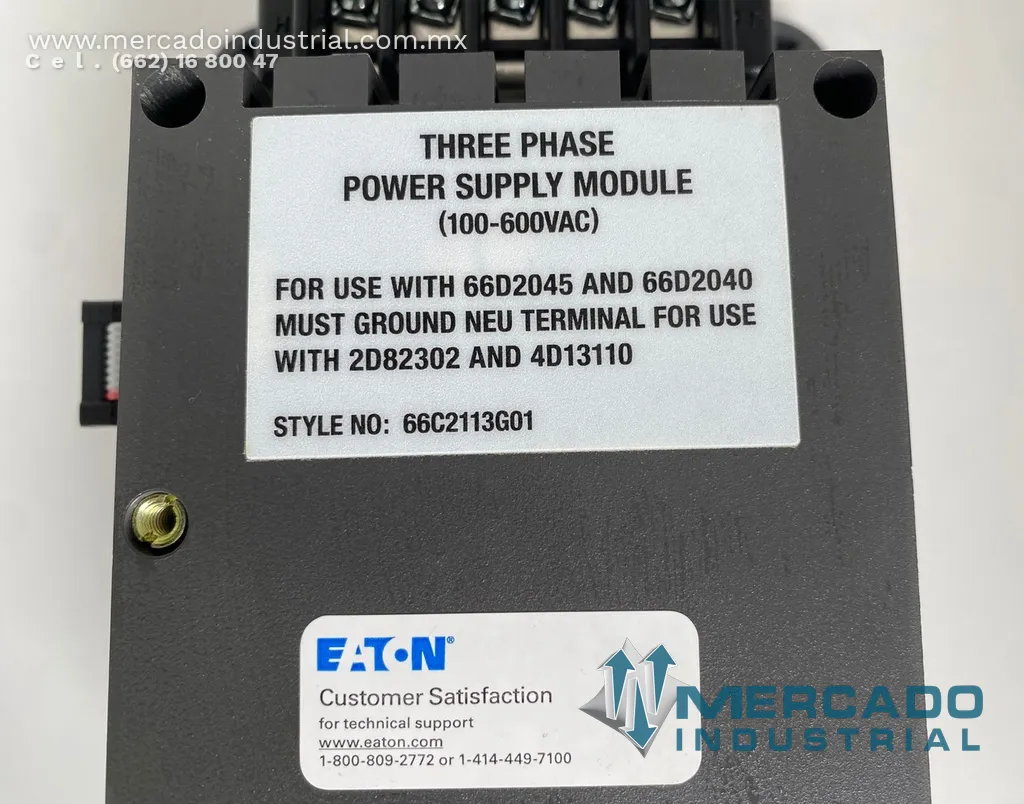 Módulo de fuente de alimentación trifásica 600 V AC modelo IQ 6600 series marca Eaton