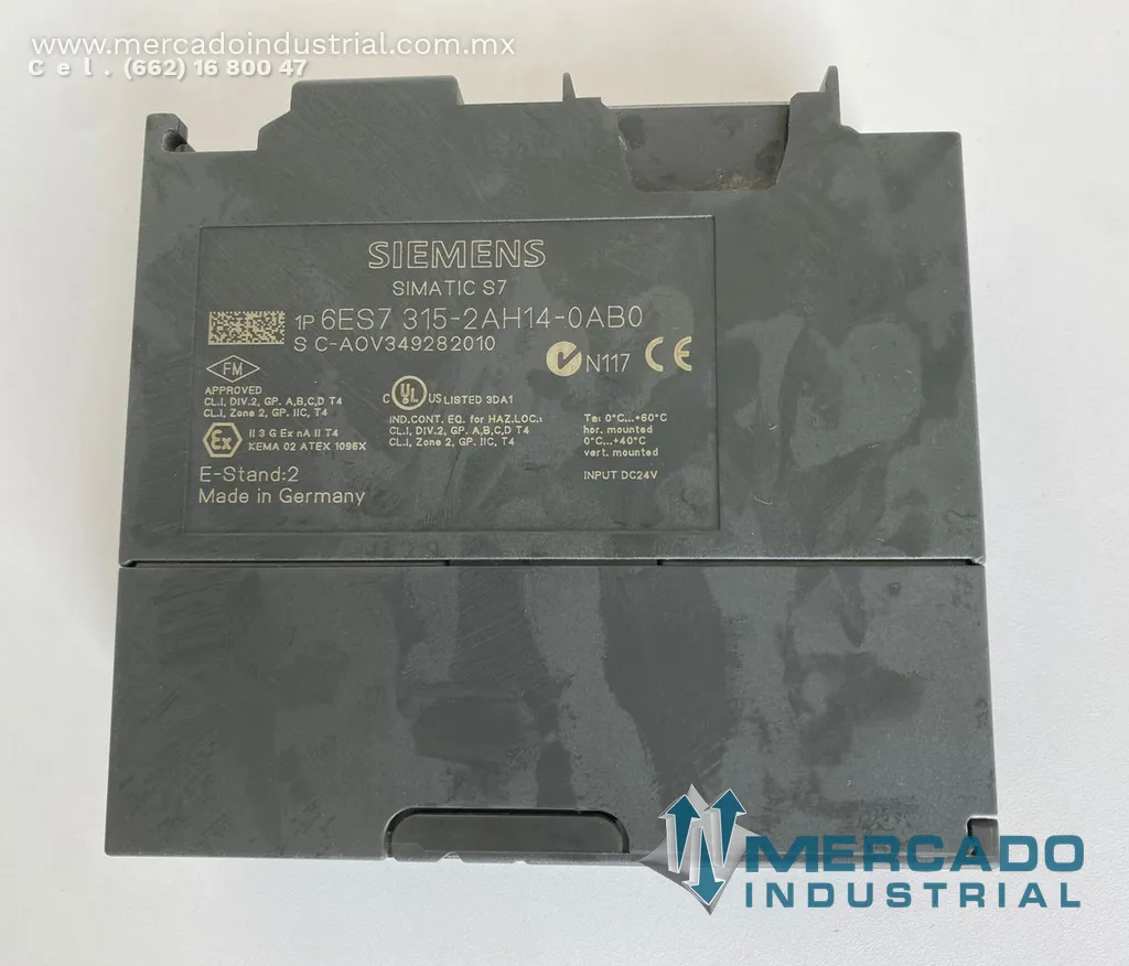 Unidad central de procesamiento S7-300 parte 6ES7315-2AH14-0AB0 marca Siemens