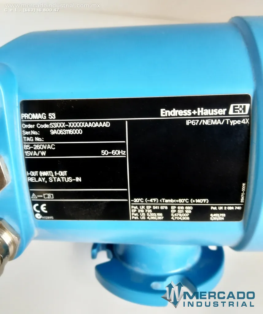 Caudalímetro electromagnético 85-250V AC modelo Promag 53 marca Endress Hauser