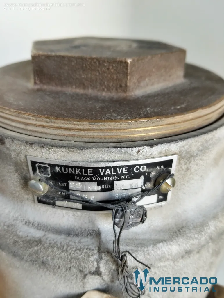 Válvula de alivio de vacío 4" presión 2″ Hg a 29″ Hg modelo 215V marca Kunkle Valve Co