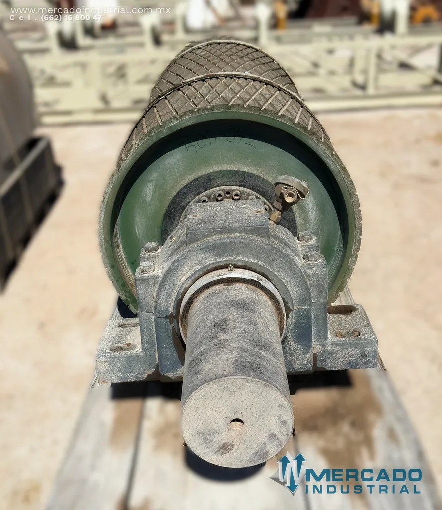Rodillo motriz vulcanizado de 33" diámetro x 84" largo marca Precision Pulley & Idler
