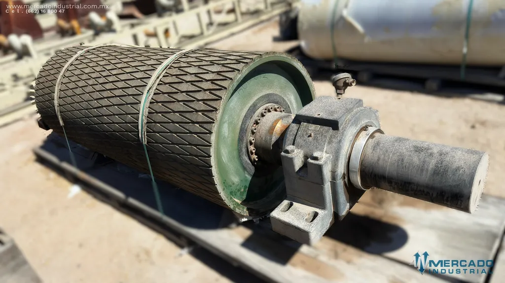 Rodillo motriz vulcanizado de 33" diámetro x 84" largo marca Precision Pulley & Idler