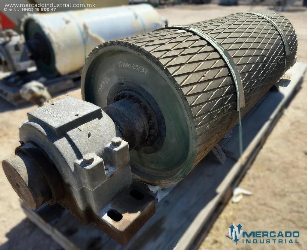 Rodillo motriz vulcanizado de 33" diámetro x 84" largo marca Precision Pulley & Idler