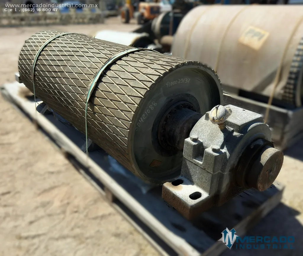 Rodillo motriz vulcanizado de 33" diámetro x 84" largo marca Precision Pulley & Idler