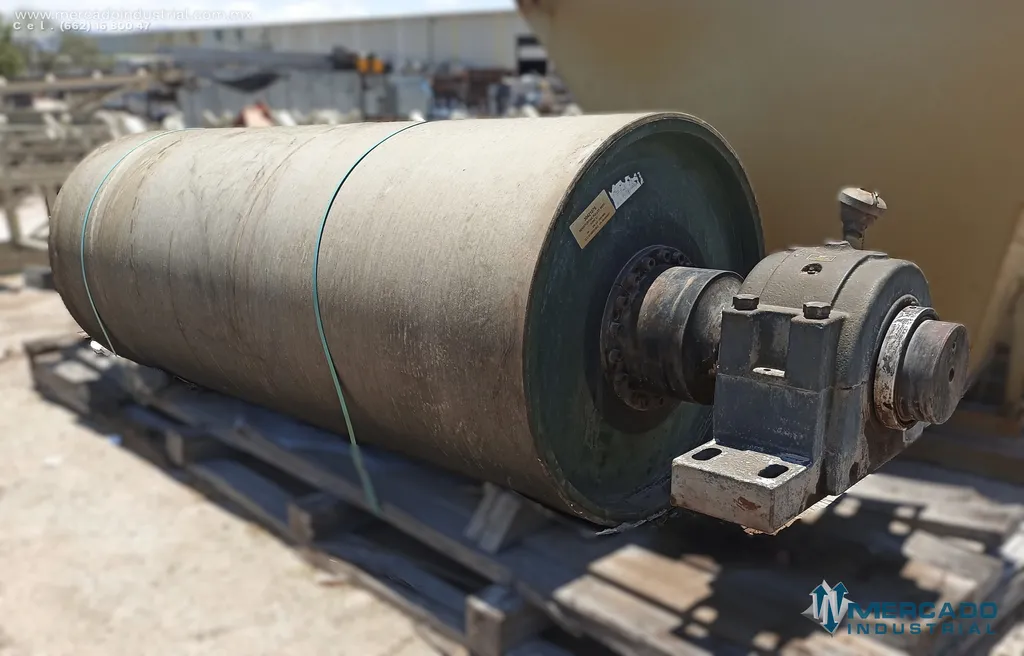 Rodillo motriz vulcanizado de 34" diámetro x 84" largo
