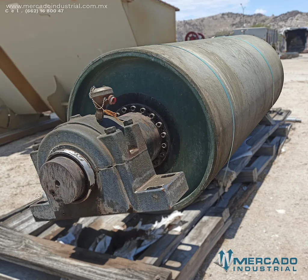 Rodillo motriz vulcanizado de 34" diámetro x 84" largo