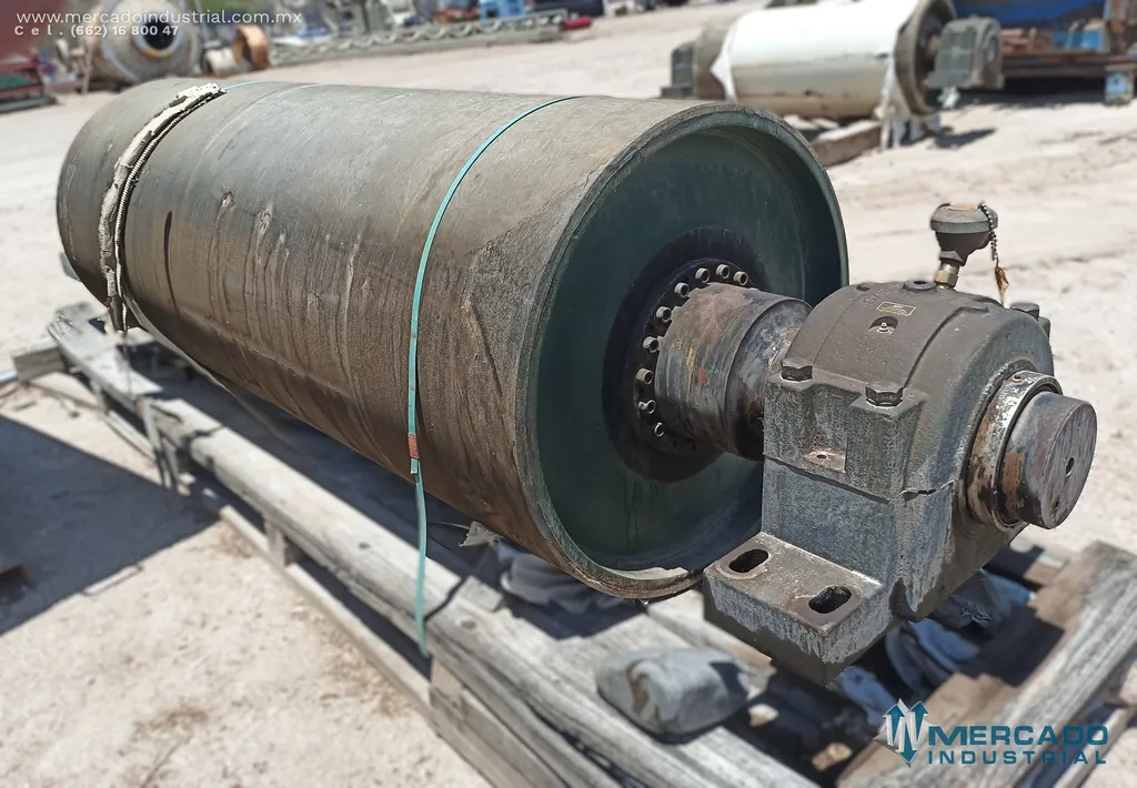 Rodillo motriz vulcanizado de 34" diámetro x 84" largo