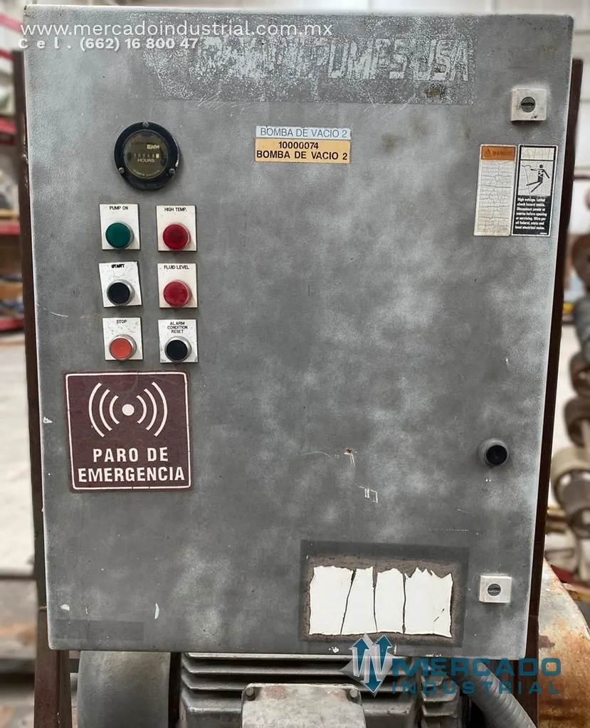 Bomba de vacío 100 HP modelo TRHE 100-1600/X-C-F marca TRAVAINI