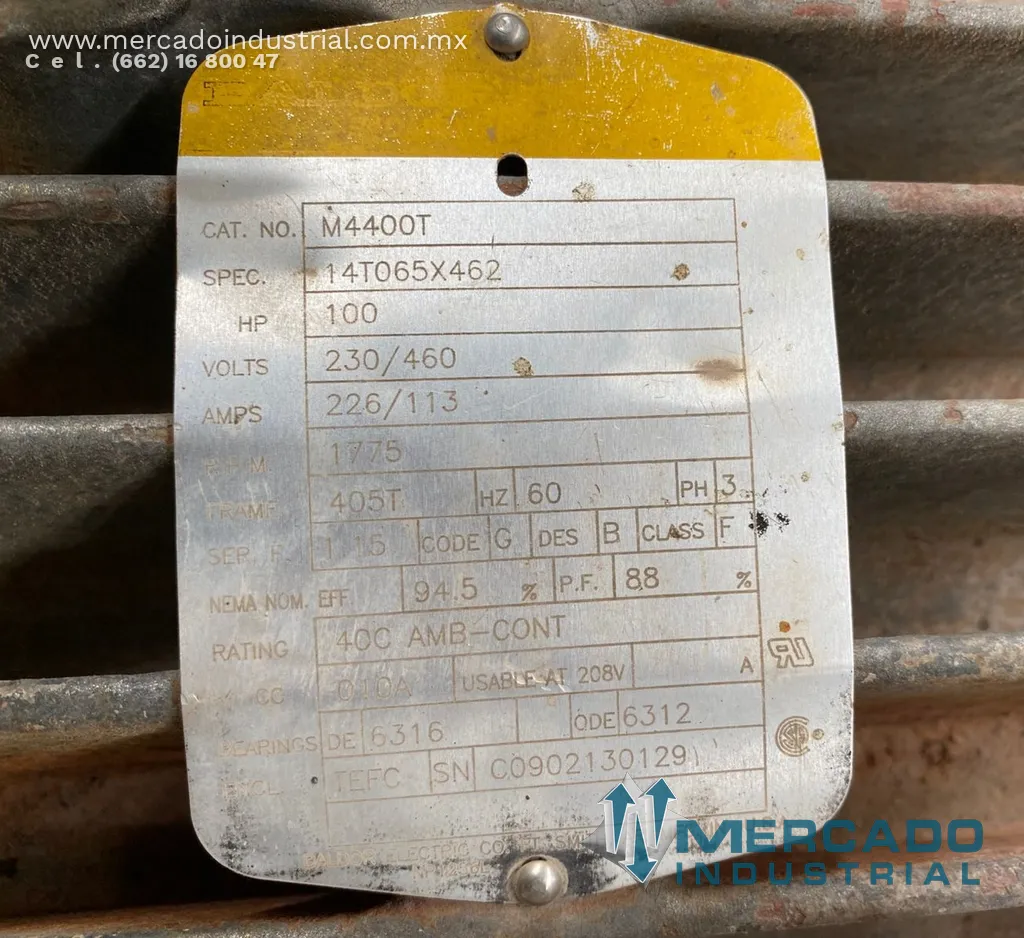 Bomba de vacío 100 HP modelo TRHE 100-1600/X-C-F marca TRAVAINI