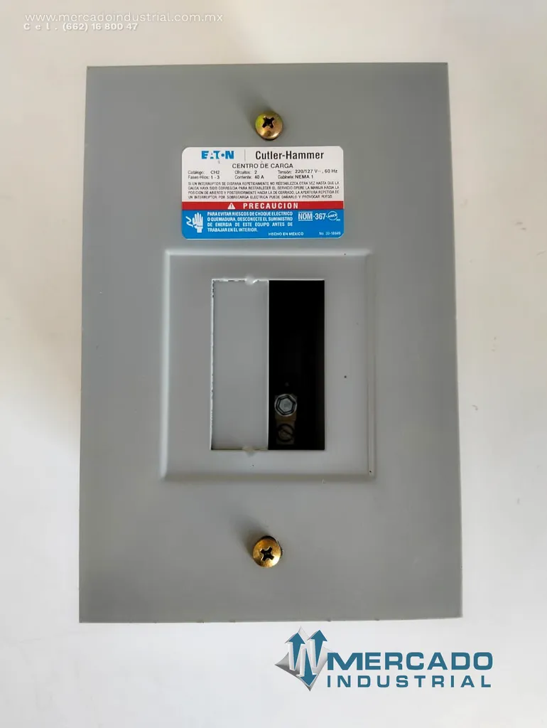 Gabinete para centro de carga 40A 127/220V 2 circuitos modelo CH2-F marca EATON