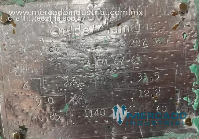 Separador centrífugo modelo 3 FM 67-6 marca Westfalia