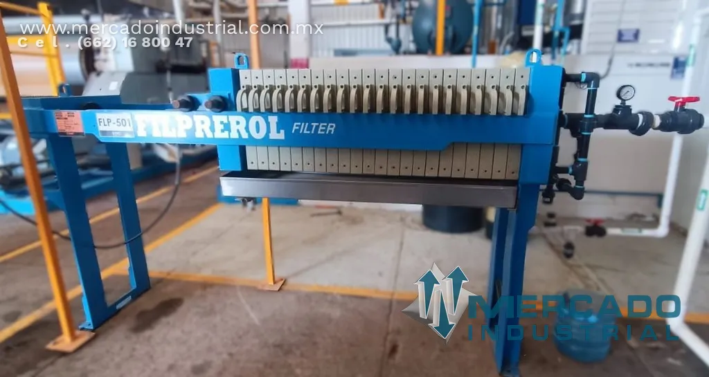 Filtro prensa 22 placas de 18x18" marca FILPREROL