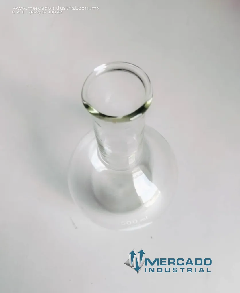 Matraz balón de vidrio 500 ml marca Pyrex