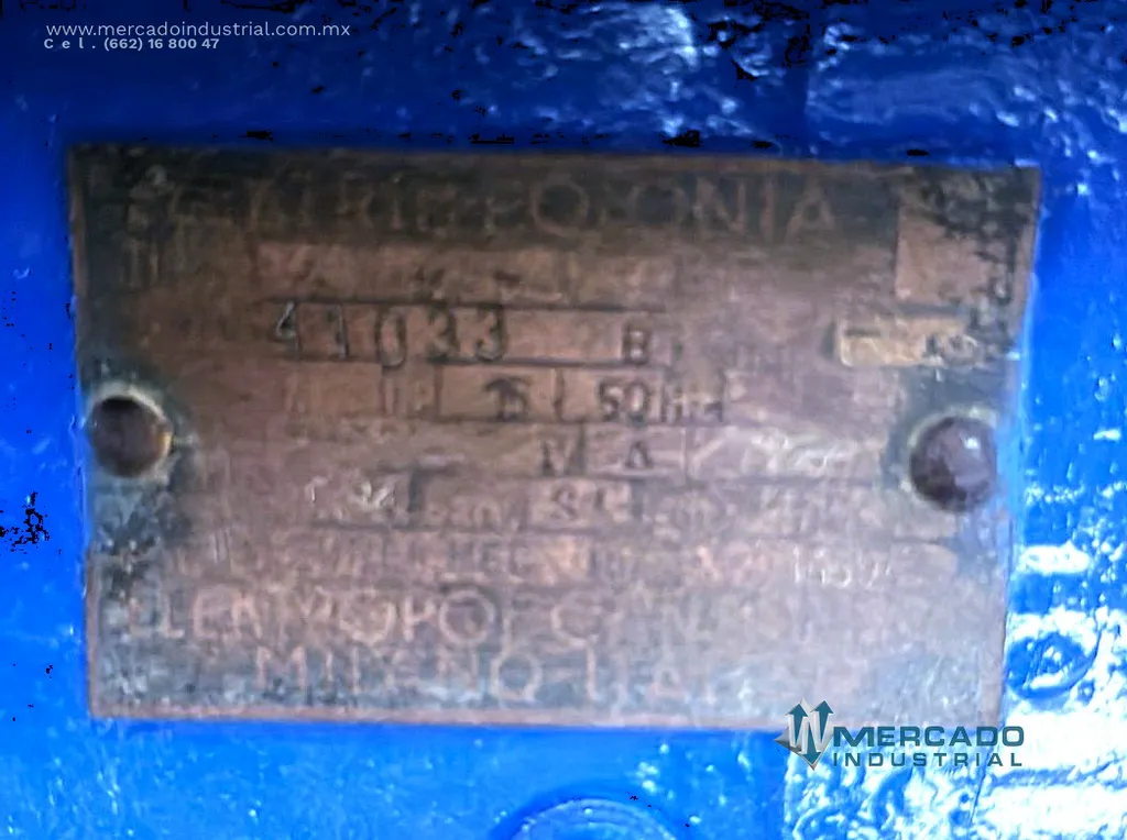 Motor eléctrico 15 HP 4 polos 1750 RPM marca ELEKTRIM