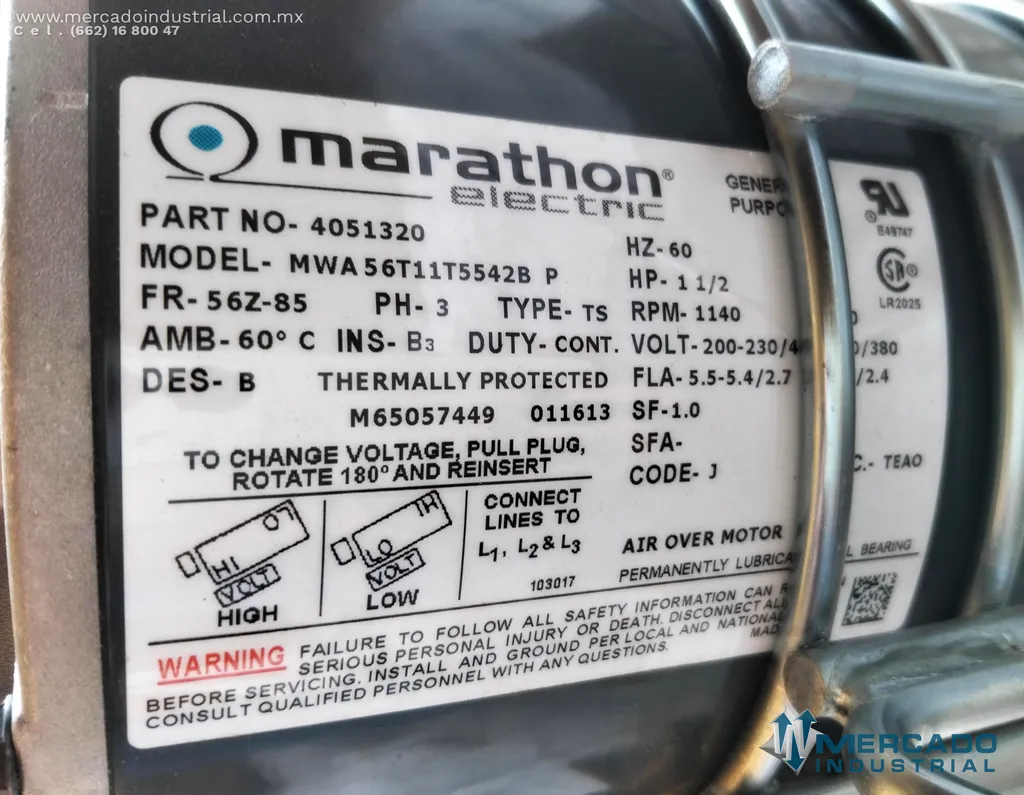 Abanico 24" para exteriores 1 1/2 HP 460V parte 0606501