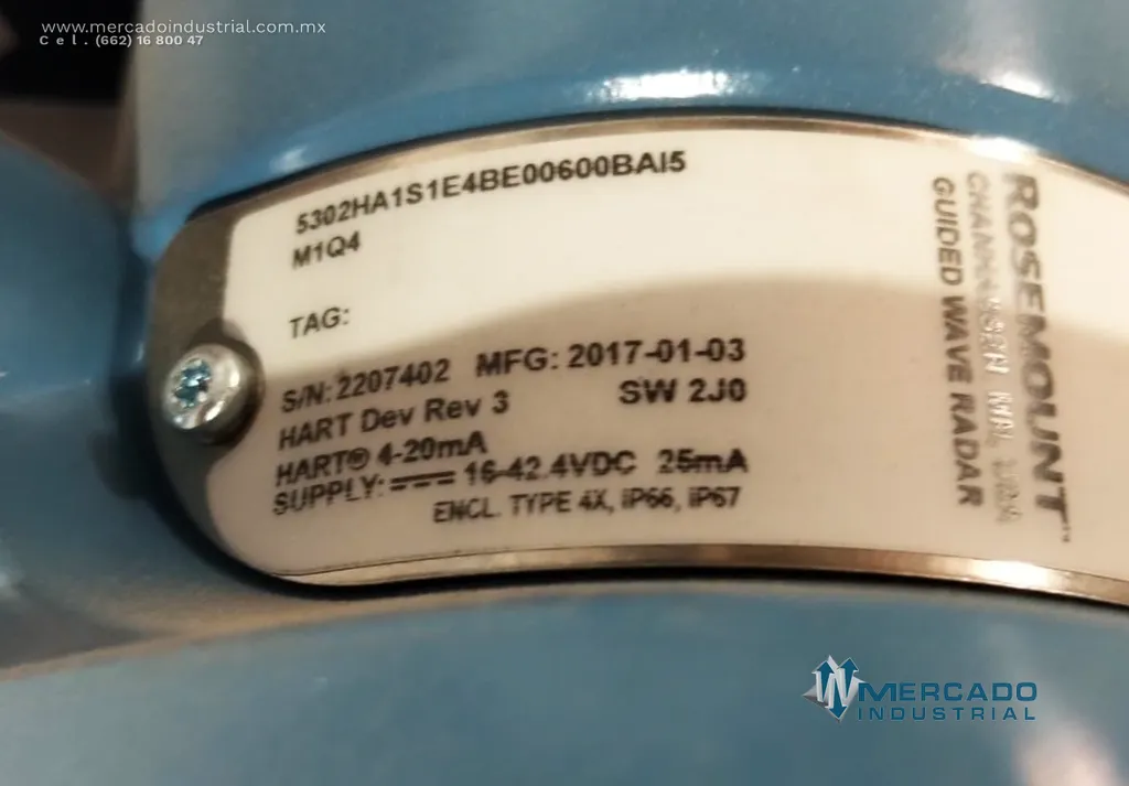 Radar de onda guiada con transmisor 5300 series 345 bar marca Rosemount