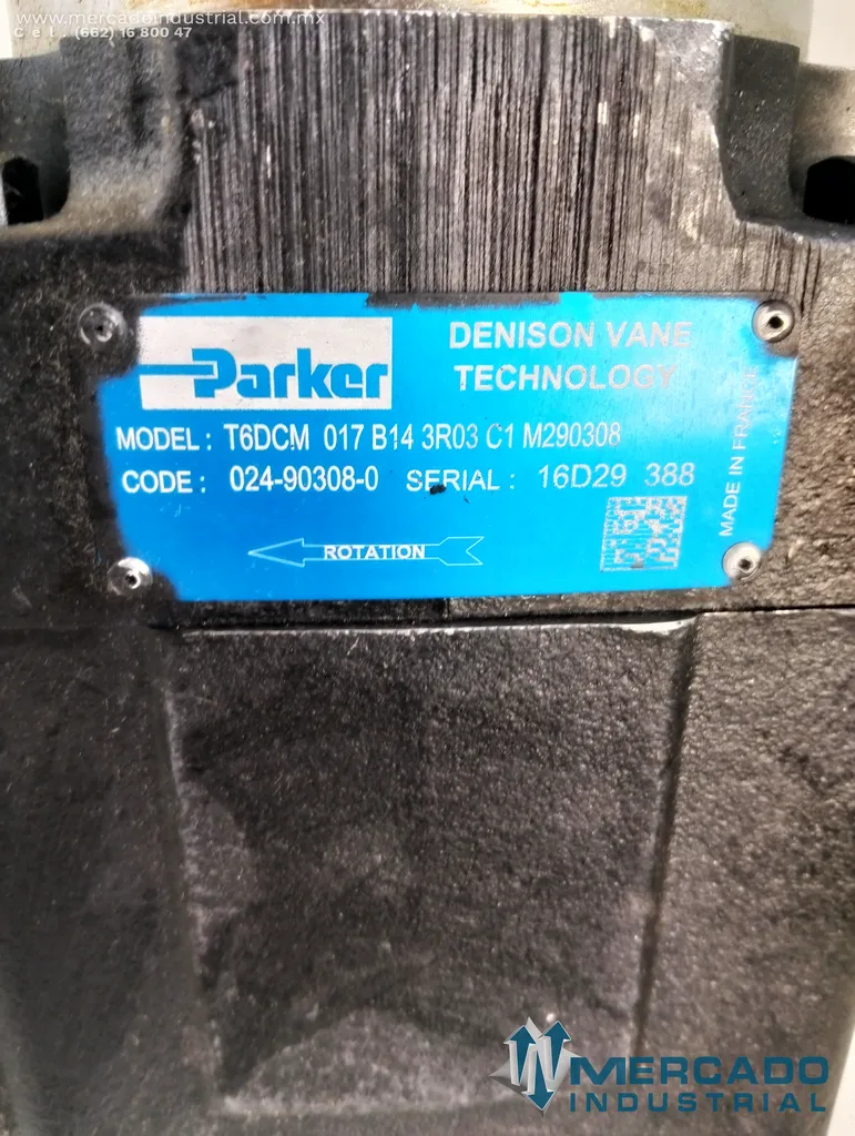 Bomba de paletas doble modelo T6DCM marca Parker