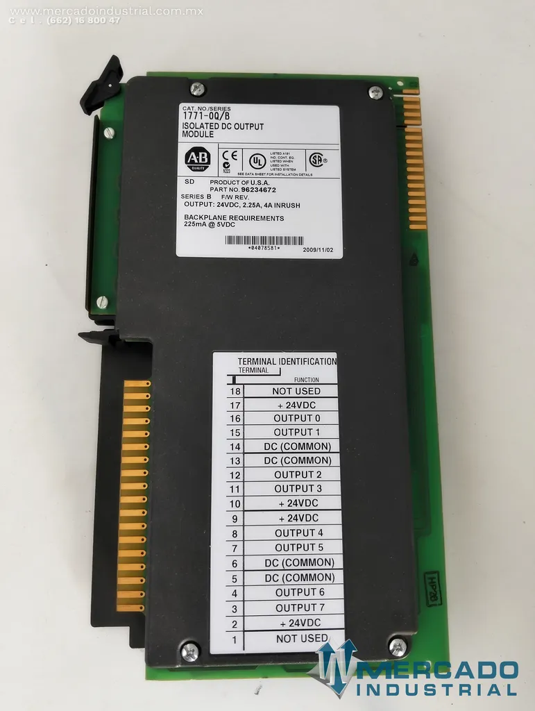 Modulo de salida digital aislada 24V modelo 1771‑OQ serie B marca Allen-Bradley