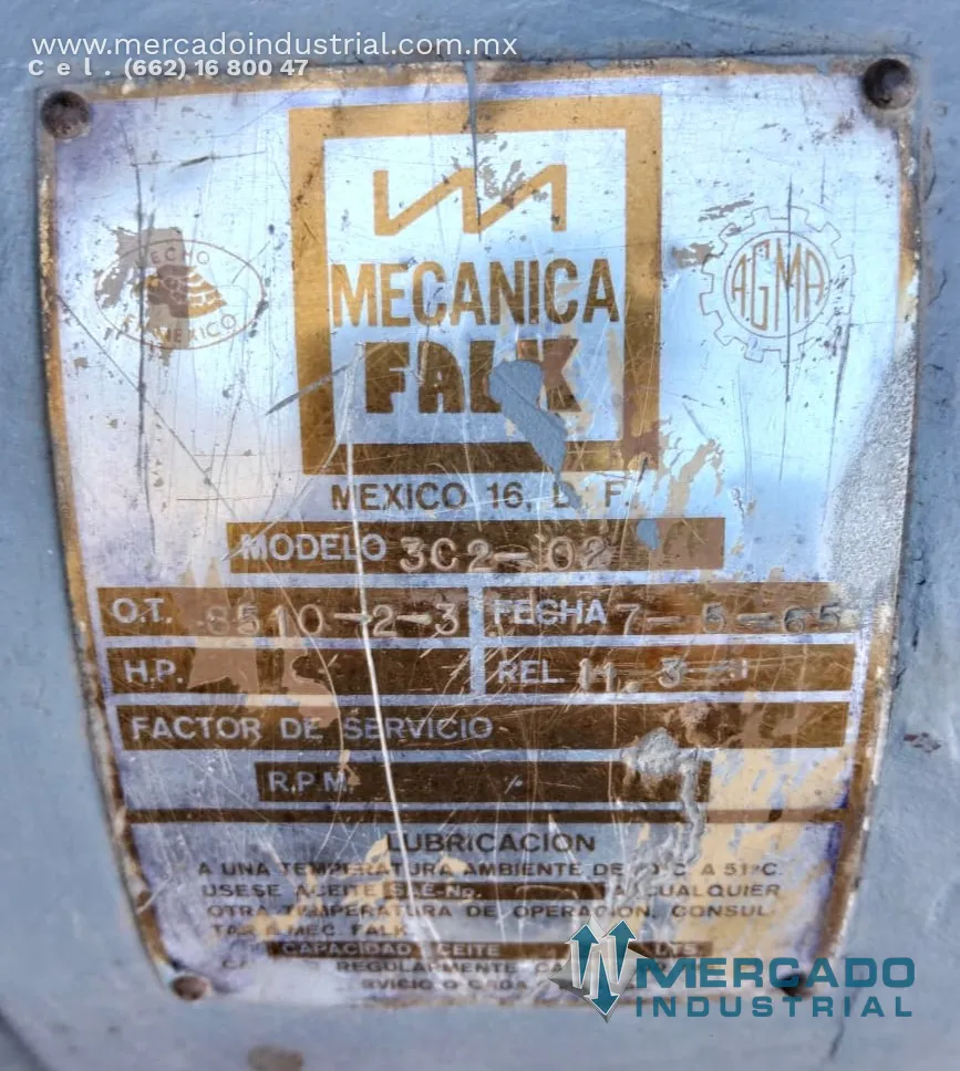 Reductor ratio 11.3 modelo 302-02 marca Falk