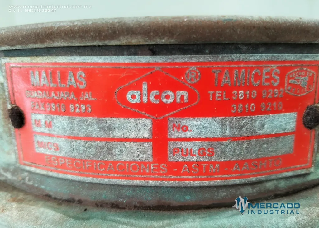 Tamiz para laboratorio mesh #120 de 20 cm de diámetro marca ALCON