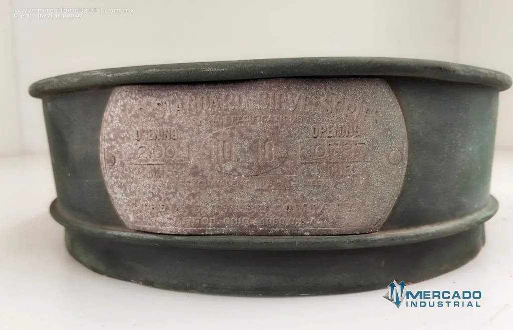 Tamiz para laboratorio mesh #10 de 20 cm de diámetro marca U.S. STANDARD SIEVE SERIES