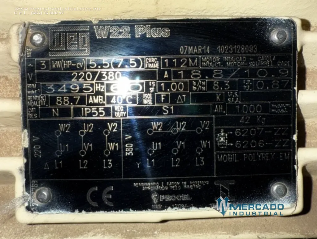 Molino triturador Industrial 5.5 kW Modelo 15A marca Inbras