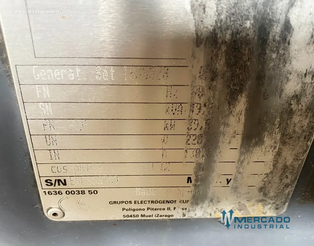 Generador a diésel 48 kVA modelo QES 50 marca Atlas Copco