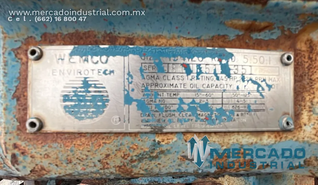 Sistema de agitación modelo 164 marca WEMCO