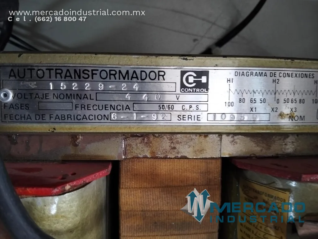 Arrancador a tensión reducida de 50 a 60 HP en 440V de 0.80 x 0.60 x 0.32m