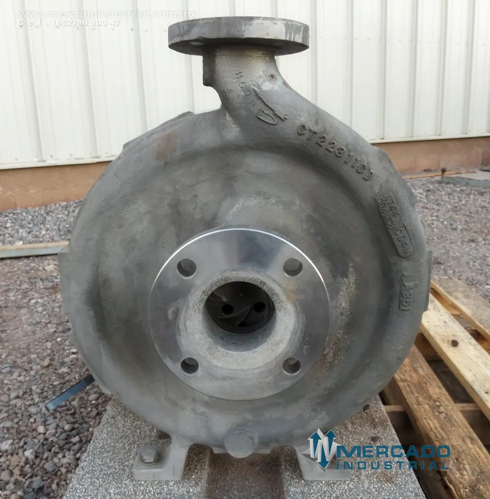 Bomba centrífuga 3x2" 250 GPM de acero inoxidable tipo 2K3X2-13/116 RV marca DURCO