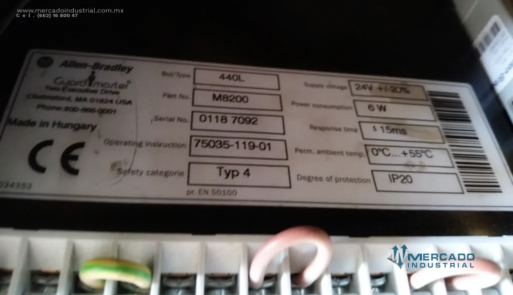 Panel de control eléctrico 24 VDC 12 W parte M8100 marca ALLEN-BRANDLEY